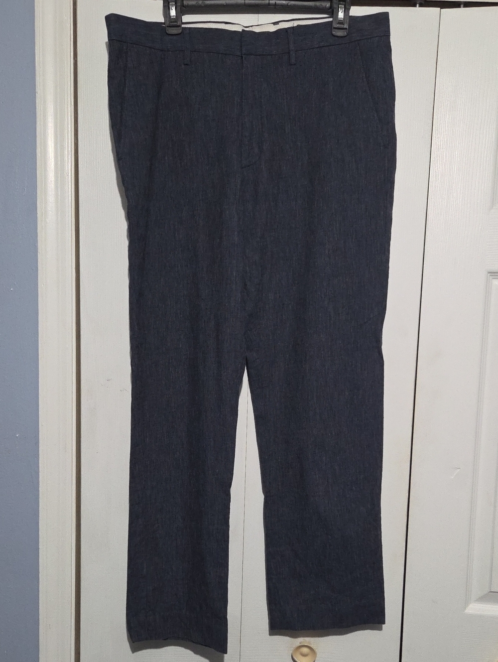 J. Crew Navy Men's Dress Pants Bedford. Linen Blend Actual Measurements 36x30